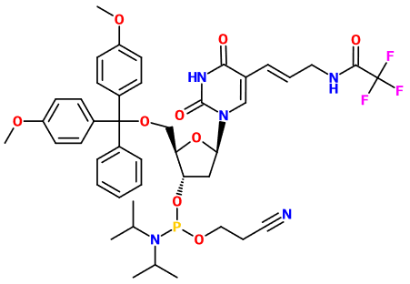 (image for) MC082601 5'-O-DMT-5-TFA-aa-2'-deoxyuridine-3'-CE phosphoramidite